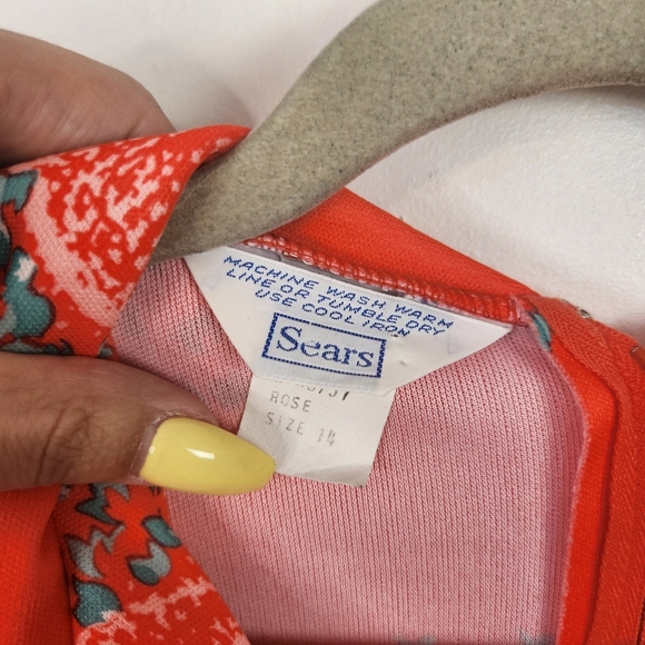 Vintage 1960's SEARS House Dress Hostess Midi A-Line Dress Women's Size Large - Picture 9 of 13